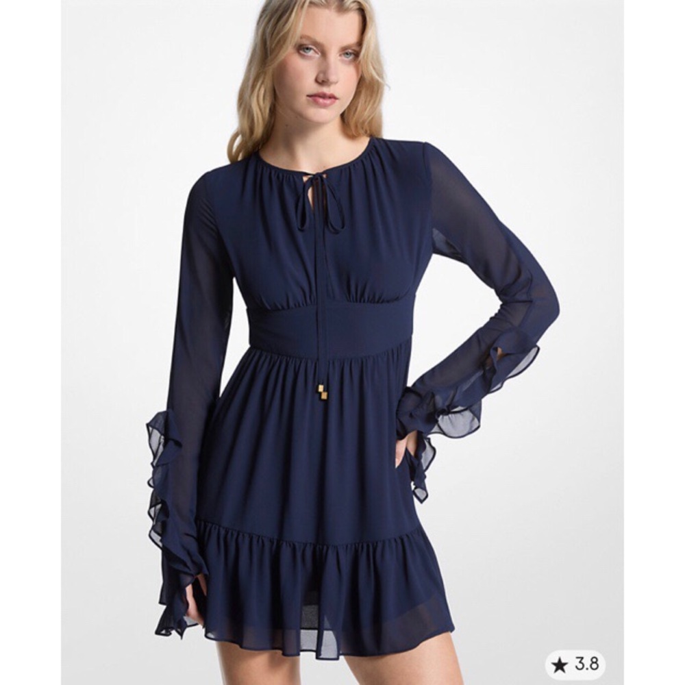 Michael Kors Ruffled Georgette dress NWT